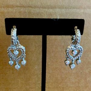 Vintage Judith Ripka Heart Earrings